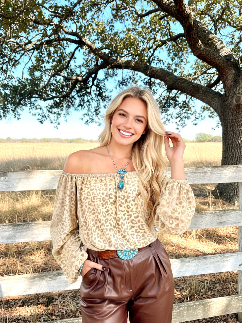 Women Leopard Velvet Burnout Off Shoulder Blouse