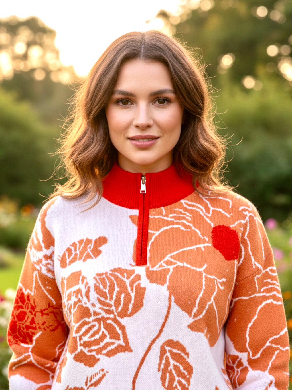 Theaella Zip Collared Pullover Sweater