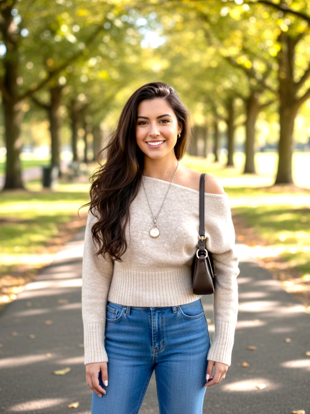 Boat Neck Long Sleeve Sweater