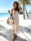Fringe Scoop Neck Cover-Up