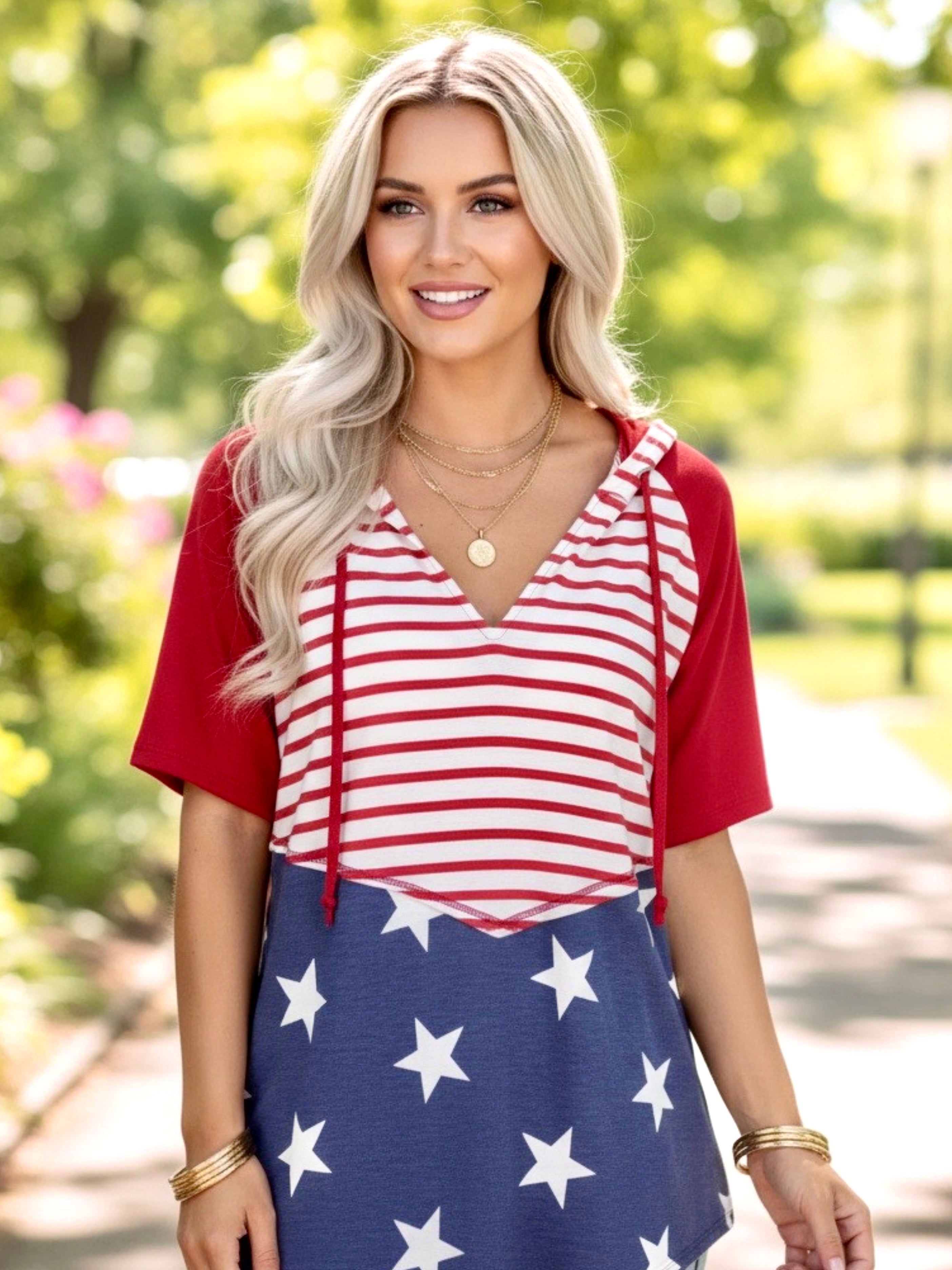 Americana Stars & Stripes Hooded T-Shirt