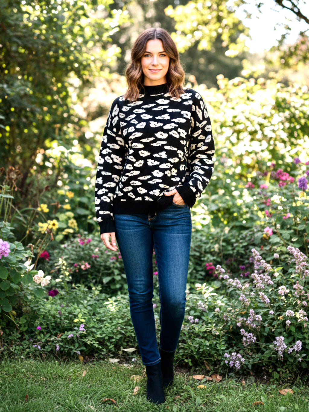 Mock Neck Long Sleeve Sweater