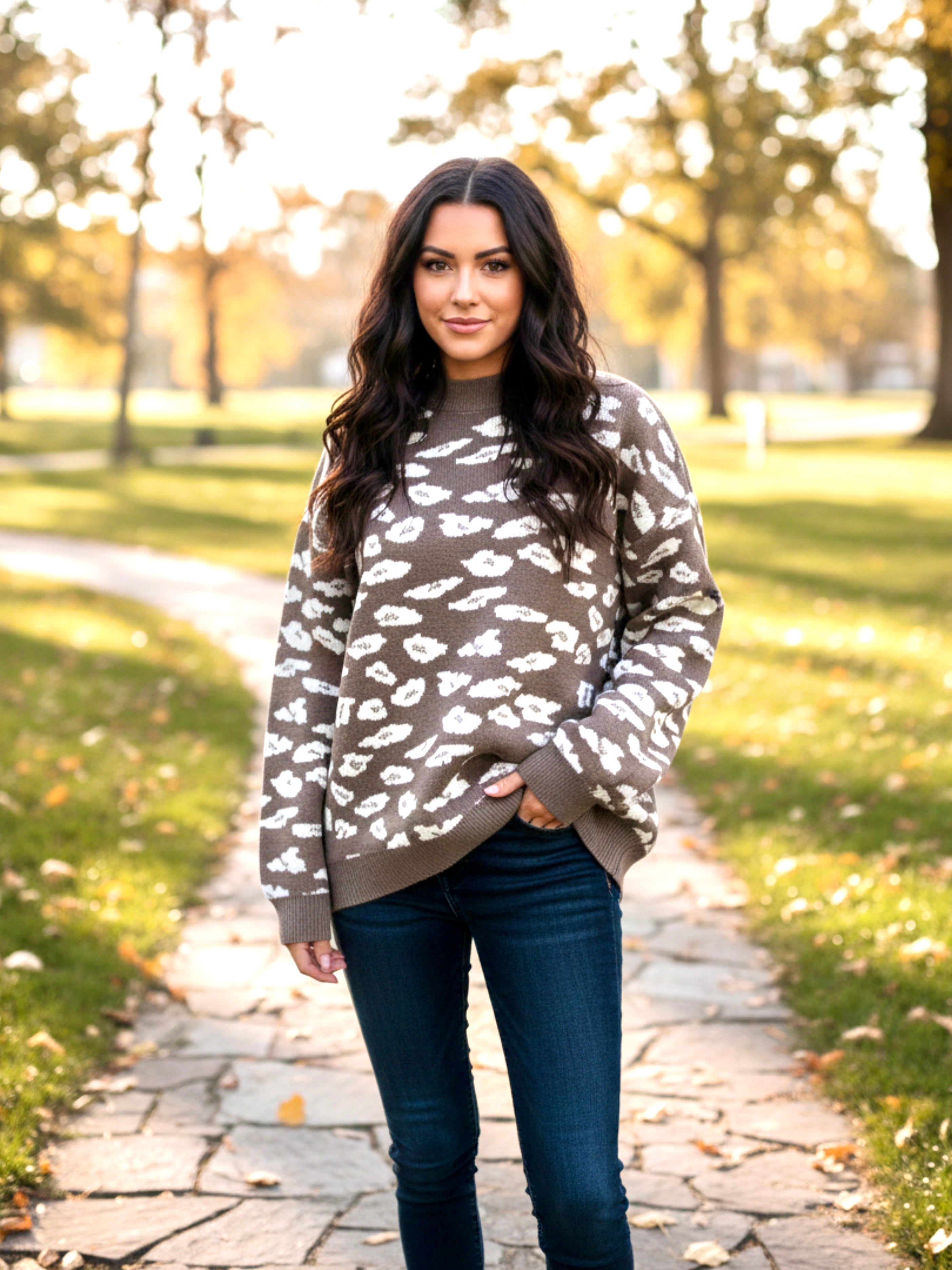 Mock Neck Long Sleeve Sweater