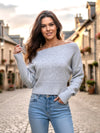 Boat Neck Long Sleeve Sweater