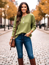 Round Neck Dropped Shoulder Sweatshirt