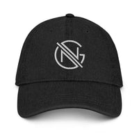 NG White Embroidered Black Denim Hat