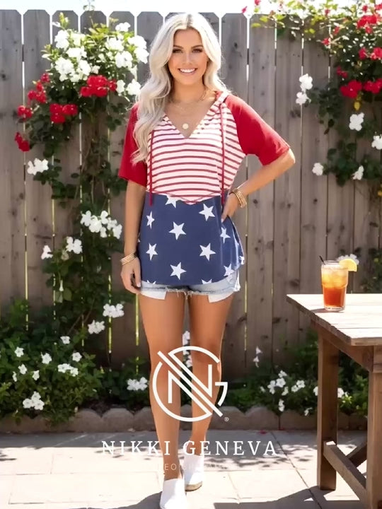 Americana Stars & Stripes Hooded T-Shirt