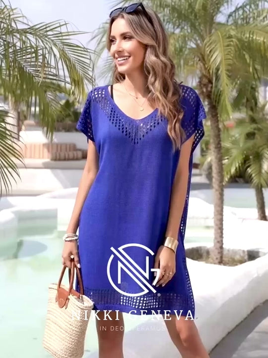 Crochet Trim Beach Cover Up Dress