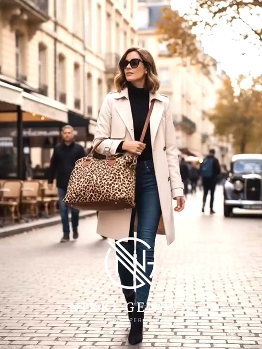 Animal Print Brushed Weekender Bag