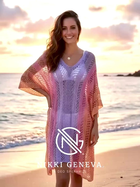 Rainbow Gradient Crochet Cover-Up